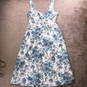 NWT J. Crew Button Front Floral Cotton Dress - size 8
